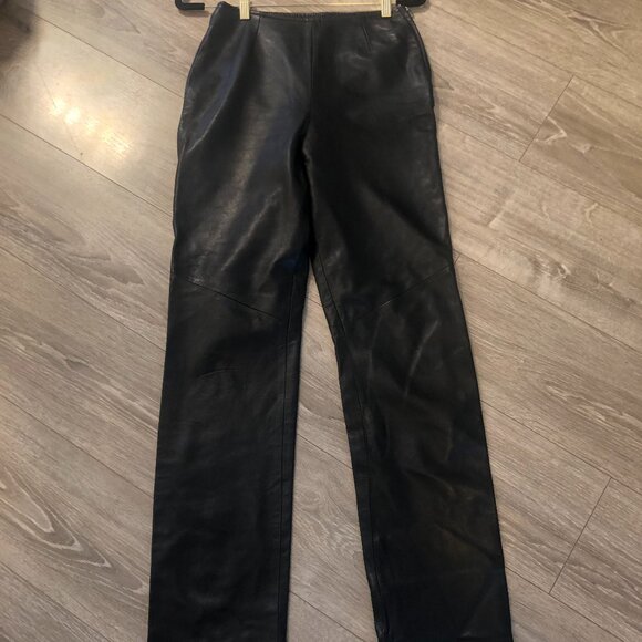 Vintage Danier Leather Pants Black - Picture 1 of 6
